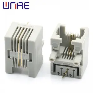 Large RJ11-6P2C Gray Unshielded Network Socket Connector Interface Telephone Socket