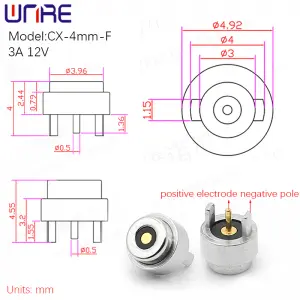 4mm Magnetic Female Connector CX-4mm-F Strong Suction Magnetic Charging Pogopin Connector