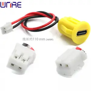 Type-c-00110 Snap Fastener 2P Electronic Device Fast Charging Data Cable Power Connection Socket