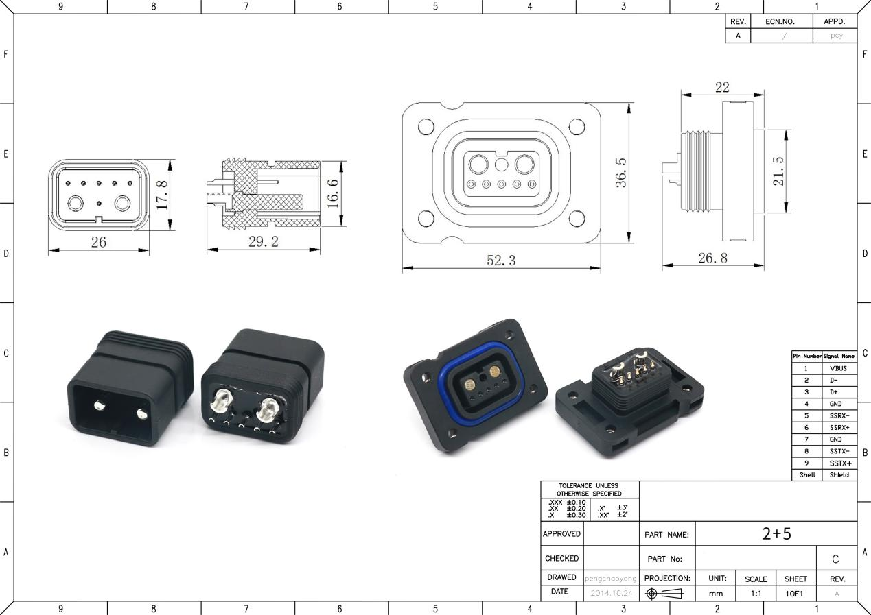 Energy Storage Connector 2+5 Male Female5