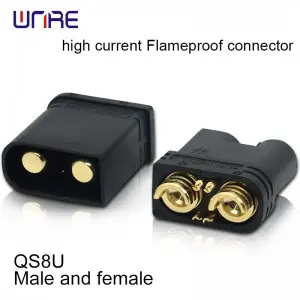 QS8U High current flameproof connector Male and female 130A PA66 Gold-plated brass Drones