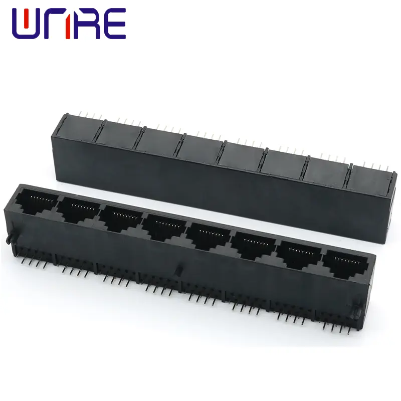 RJ45-59-1X8 Full Plastic Black Unshielded Crystal Head Network Socket Connector Interface Featured Image