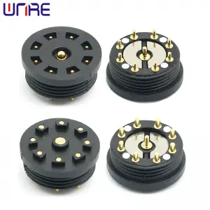 Circular Pogopin Magnetic Connector A13-14mm-9P Male Female Threaded DC Magnet Charging Port