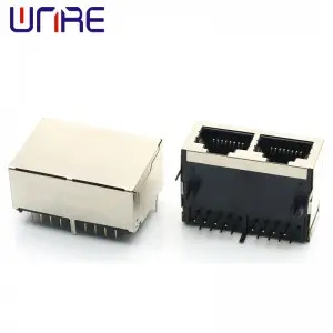 RJ45-59 Dual Port Full Package Network Socket Connector Interface Horizontal Crystal Head Socket