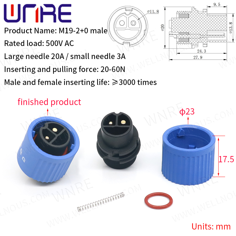 M19-2+0 Male Female Lithium Battery Connector3