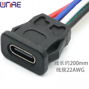 Snap Flat 6P Fast Charging With Wires Type-c-00280 USB Connector Female Power Port Socket Connector