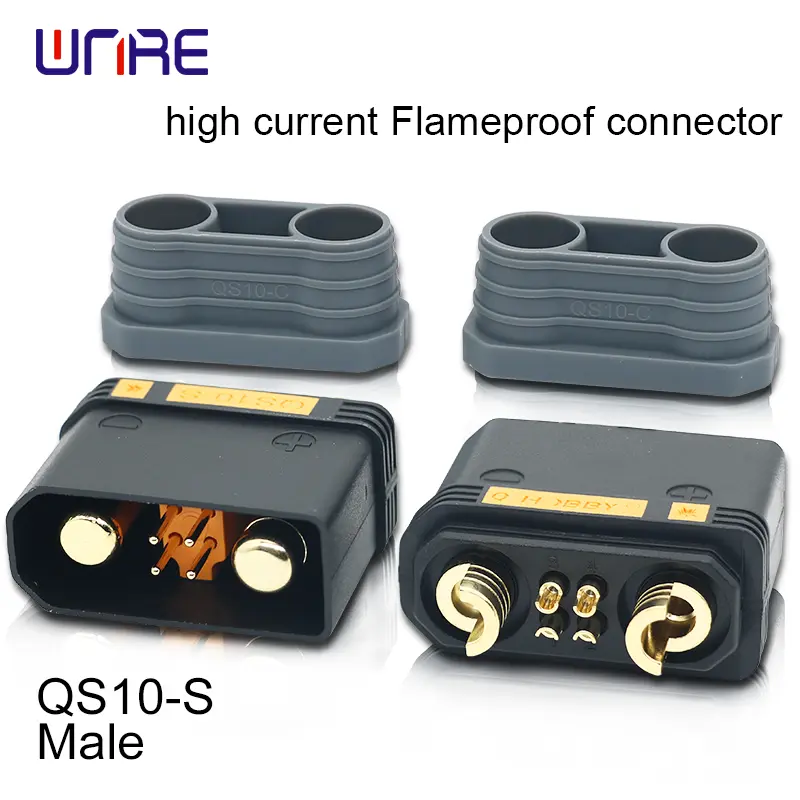 QS10-S High current flameproof connector Male and female 180A Gold-plated Energy Storage