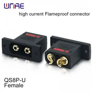QS8P-U High current flameproof connector Male and female 130A PA66 Gold-plated brass Energy Storage
