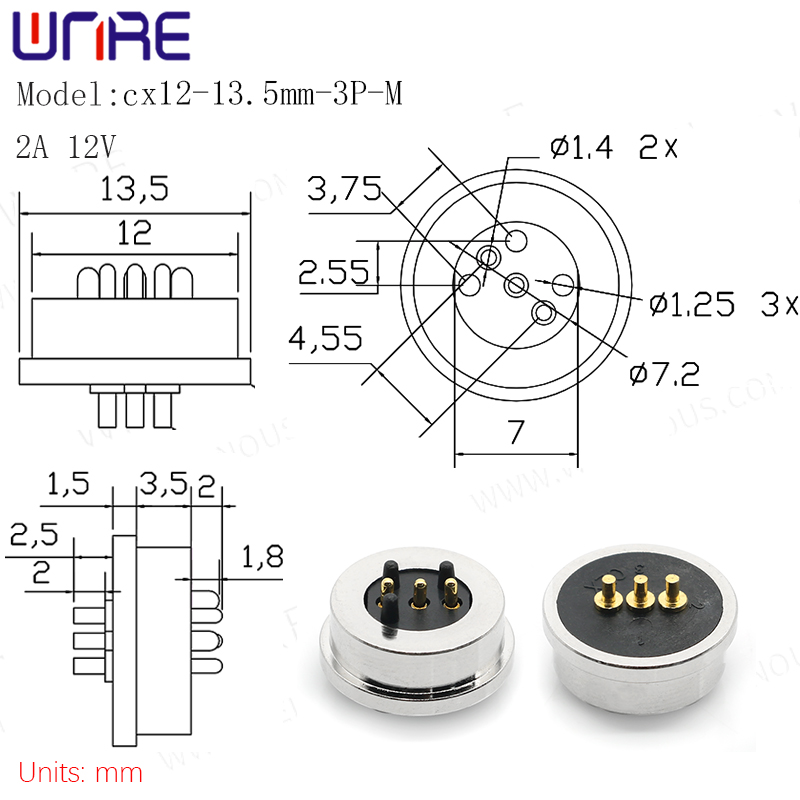 Circular Magnetic Connector 3Pin Charging Port4