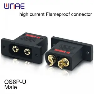 QS8P-U High current flameproof connector Male and female 130A PA66 Gold-plated brass Energy Storage