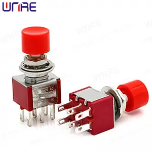 PS-622 Circular Red Cap Toggle Switch Reset 6pin Car Electronic Products Aaccessories Button