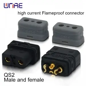 QS2 High current flameproof connector Male and female 15A PA66 Gold-plated brass