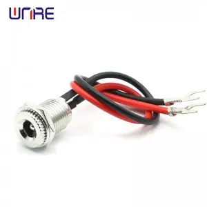 DC-099-UT All Copper Vertical Threaded DC Power Interface Socket With UT Terminal Waterproof With Wire Base
