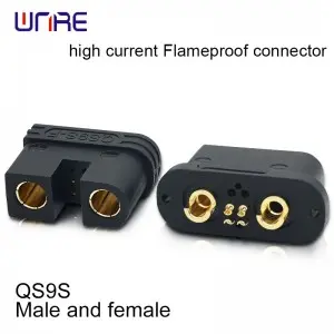 QS9S High current flameproof connector Male and female 160A PA66 Gold-plated brass Lithium Batteries