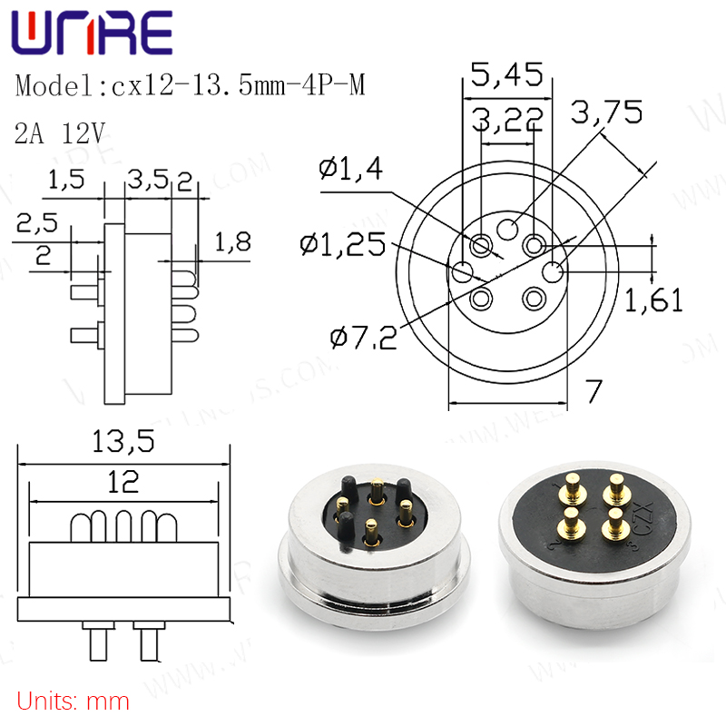 Magnetic Connector 4Pin Circular Intelligent Charging Port 4