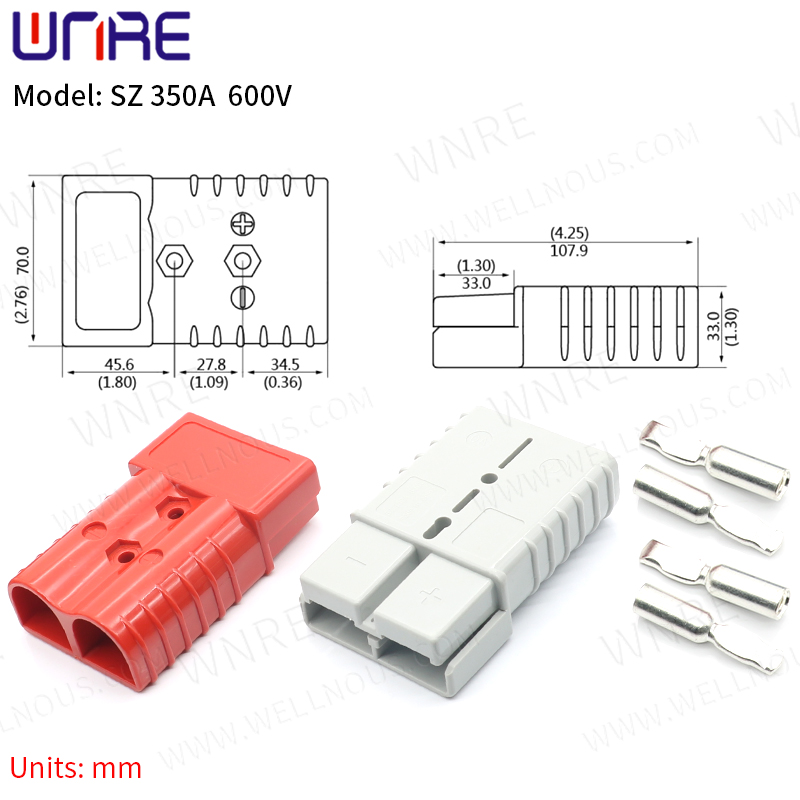 Wiring Terminal Plug SZ350A(2-0awg-70mm²) Charging Socket Battery Interface Energy Storage Connector2