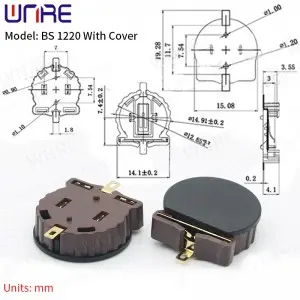 5Pcs BS-1220 With Cover BS Battery Holder Button Cell Case Box Coin Cell Battery Storage Socket