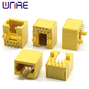 RJ45-56B Single Port Plastic Yellow Socket Female Network Socket Connector Interface Socket