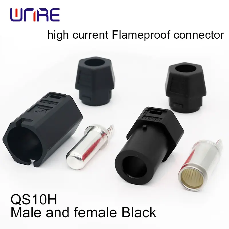 QS10H High current flameproof connector Male and female Black/Red 180A Silver-plated brass Chargers Lithium Batteries