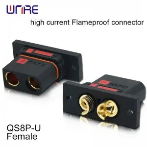 QS8P-U High current flameproof connector Male and female 130A PA66 Gold-plated brass Energy Storage