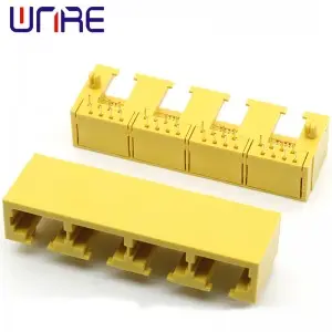 RJ45-56B-1X4 Yellow 8P8C Horizontal Female Optical Modem Socket Network Socket Connector Interface