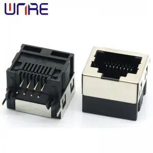 Socket RJ45-55 Single Port Half Pack Black 8P Network Connector Interface Module Connector Plug