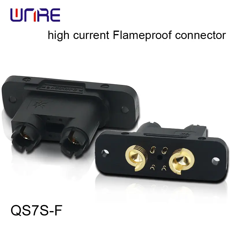 1.QS7S High current flameproof connector Male and female 60A PA66 Gold-plated brass