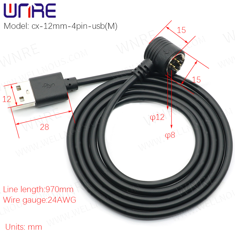 USB Male Female 4P Pogopin Magnetic Connector5