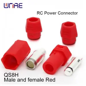 QS8H High current flameproof connector Male and female Black/Red 110A PA66 Silver-plated brass Chargers