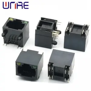 Single Port RJ45-56 With Light All Plastic 8P8C Network Socket Connector Interface Socket