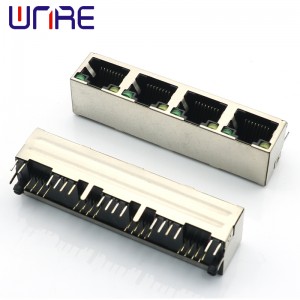 RJ45-56-1X4 With Light And Shell Without Spring 8P8C Network Socket Connector Interface