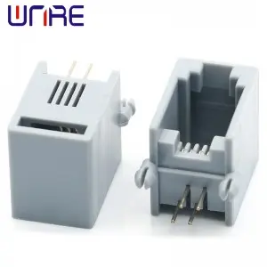 RJ45-5521-1X1-4P4C Without Ears Gray Crystal Head Network Socket Connector Interface