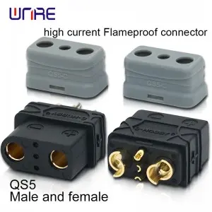 QS5 High current flameproof connector Male and female 60A PA66 Gold-plated brass